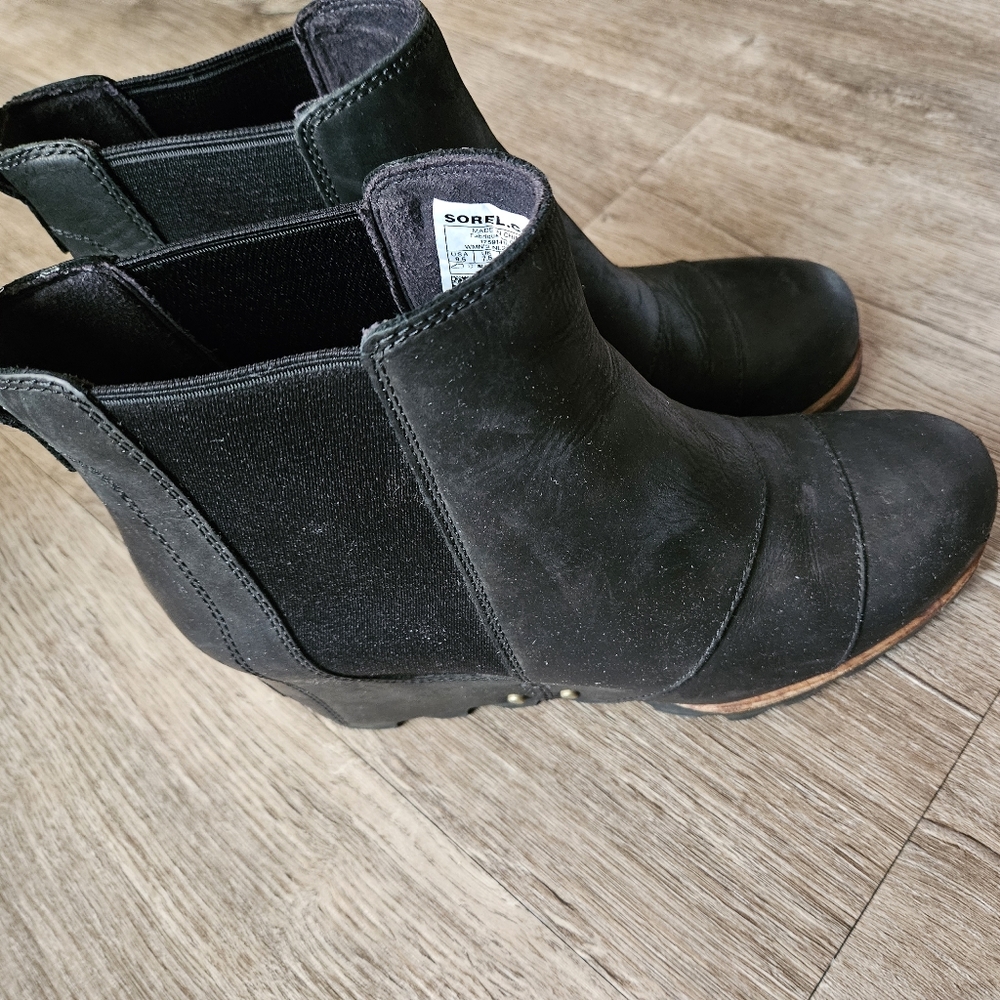 Womens leather sorel wedges